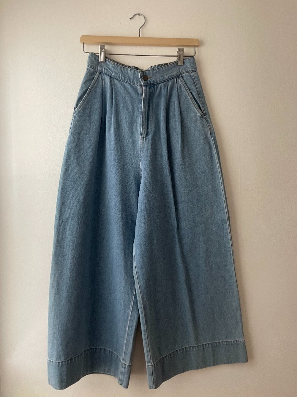 Light Denim Wide Leg Pants Womens S